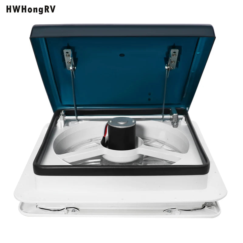 Ljustra RV Vent Fan With LED Light 5-Speed Reversible DC 12V Trailer