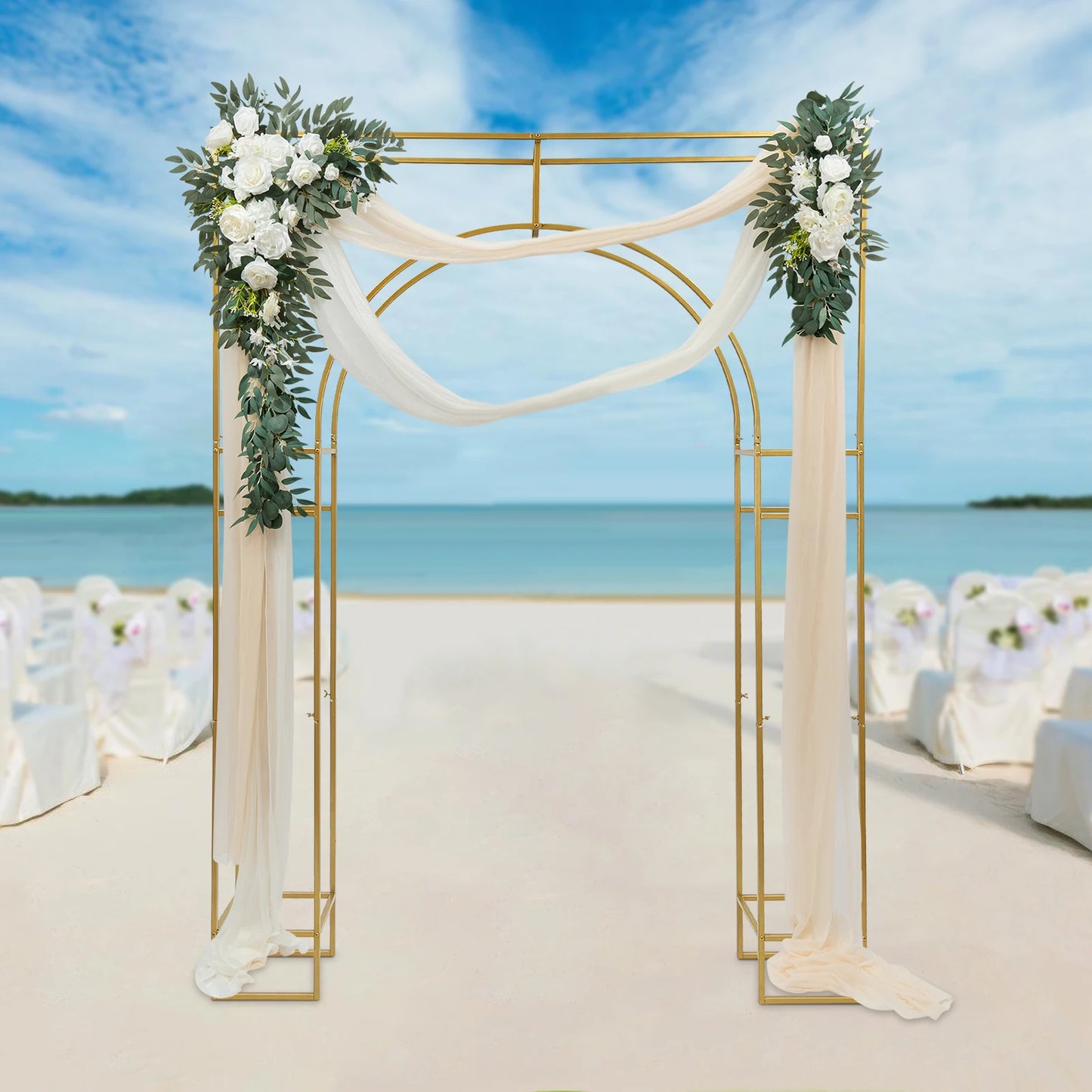 Wedding Arch Backdrop Stand 7.8x5.9ft Ceremony Balloon Garden Arbor