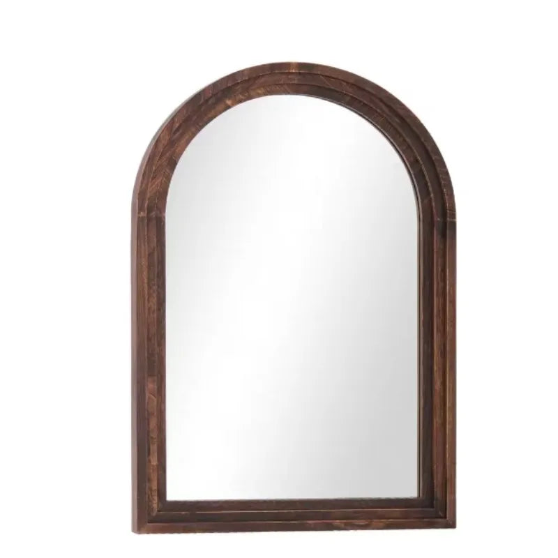 Arched Mirror Solid Acacia Wood Frame Rustic Vanity Wall Decor