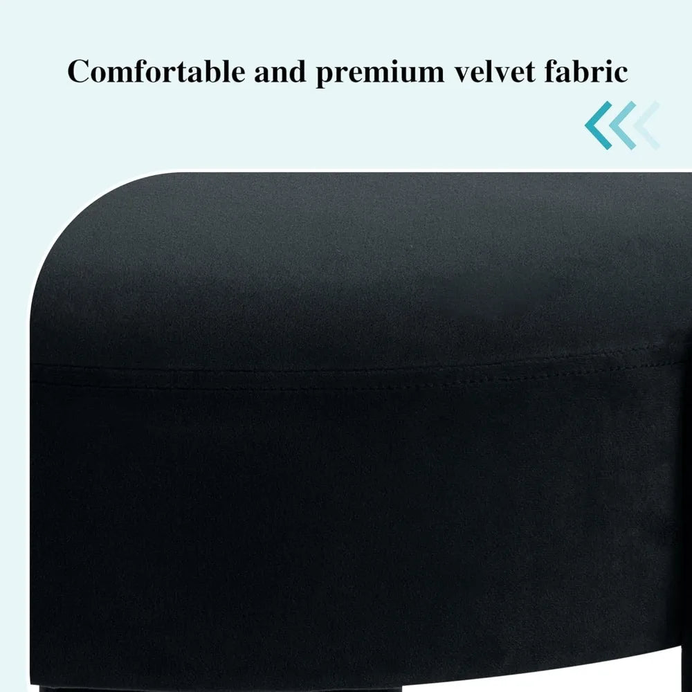 Ljustra Velvet Ottoman Modern Round Vanity Stool Soft Foot Rest Chair