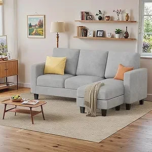 Ljustra Convertible Sectional Sofa Couch 3 Seat L-Shaped with Chaise