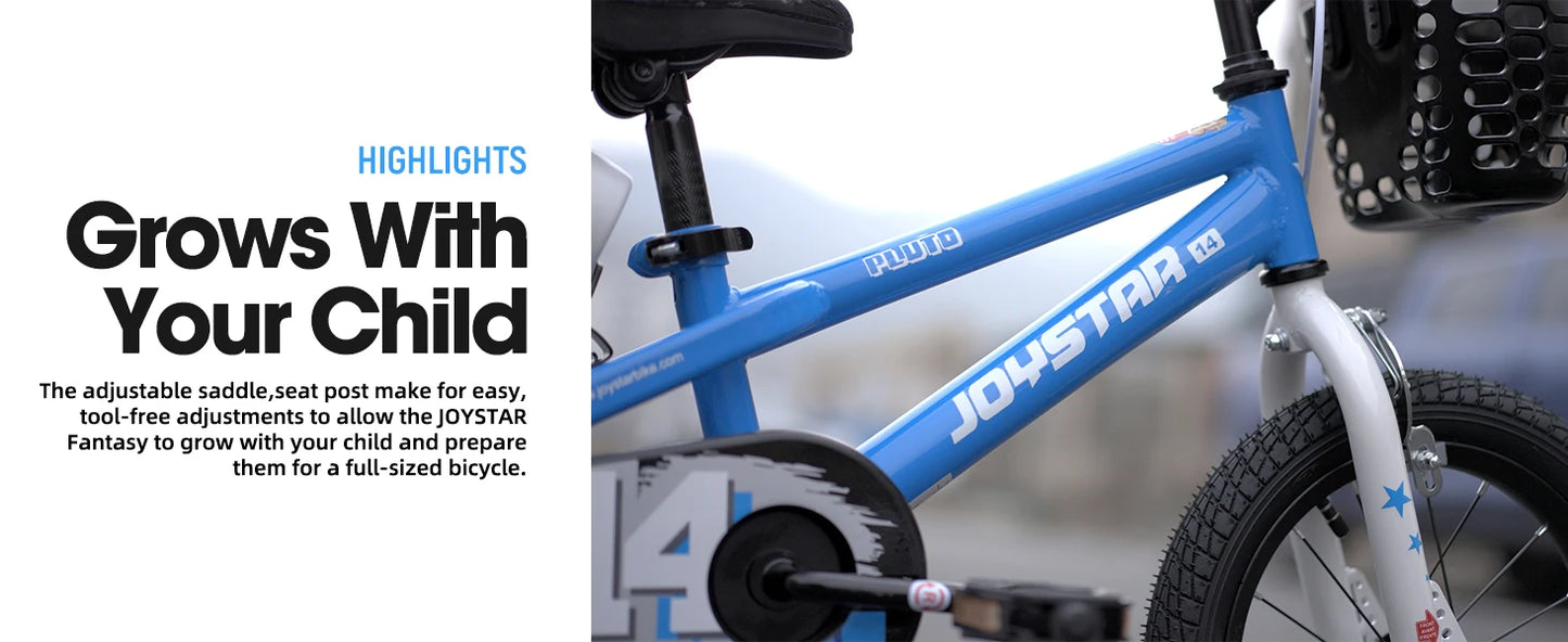 Ljustra Kids Bike with Light Up Training Wheels for Ages 3-12 Years