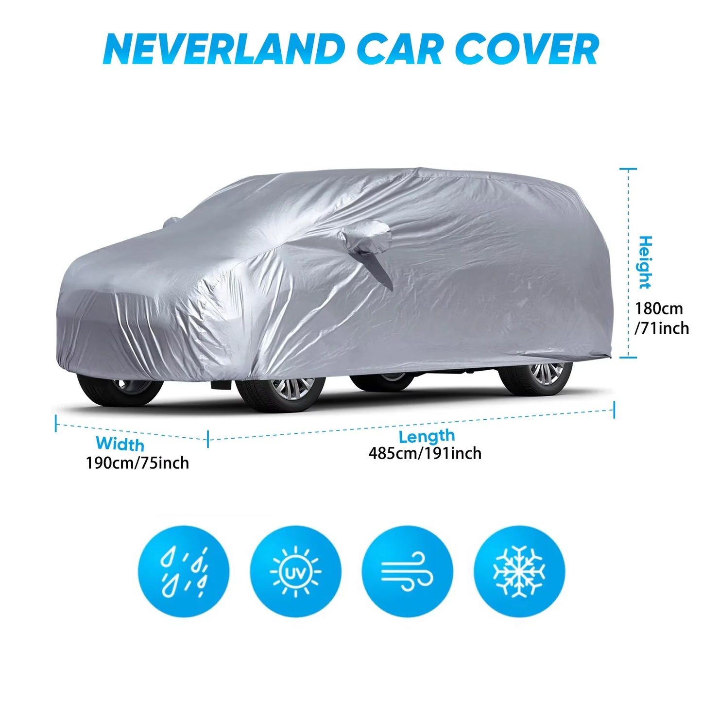 Universal SUV Sedan Full Car Cover Waterproof UV Snow Dust Protection