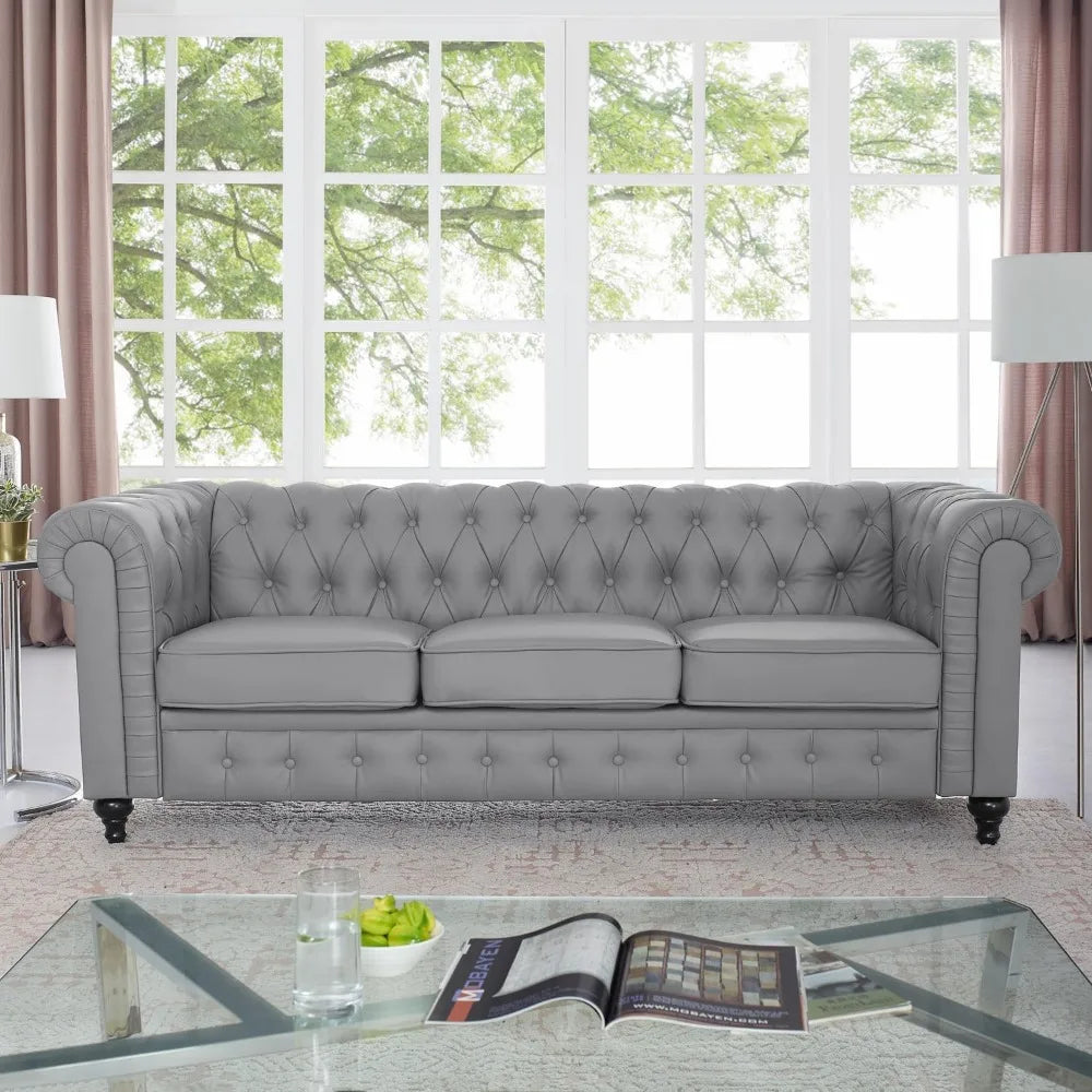 Ljustra Chesterfield Sofa Set 3 Piece Modern Living Room Furniture