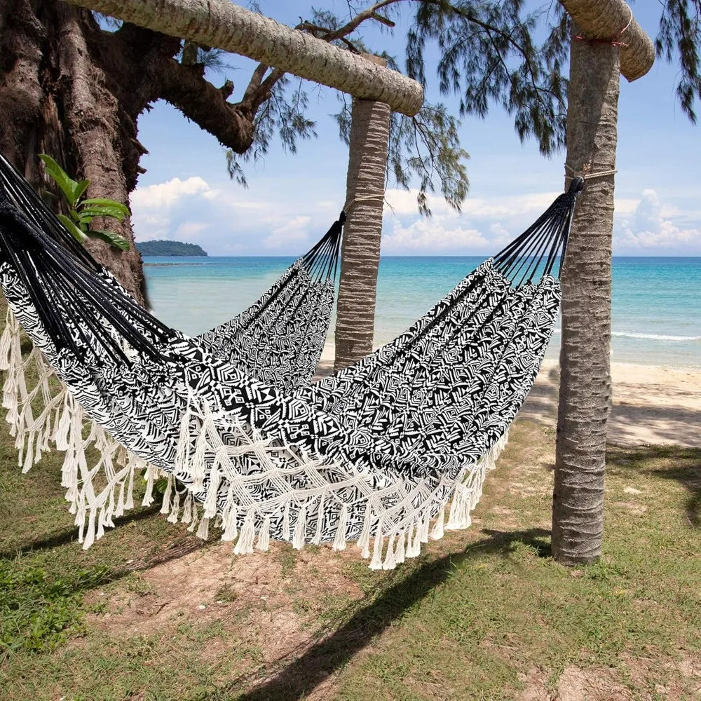 Portable Hammock with Tassel for Outdoor Indoor Use with Carry Bag