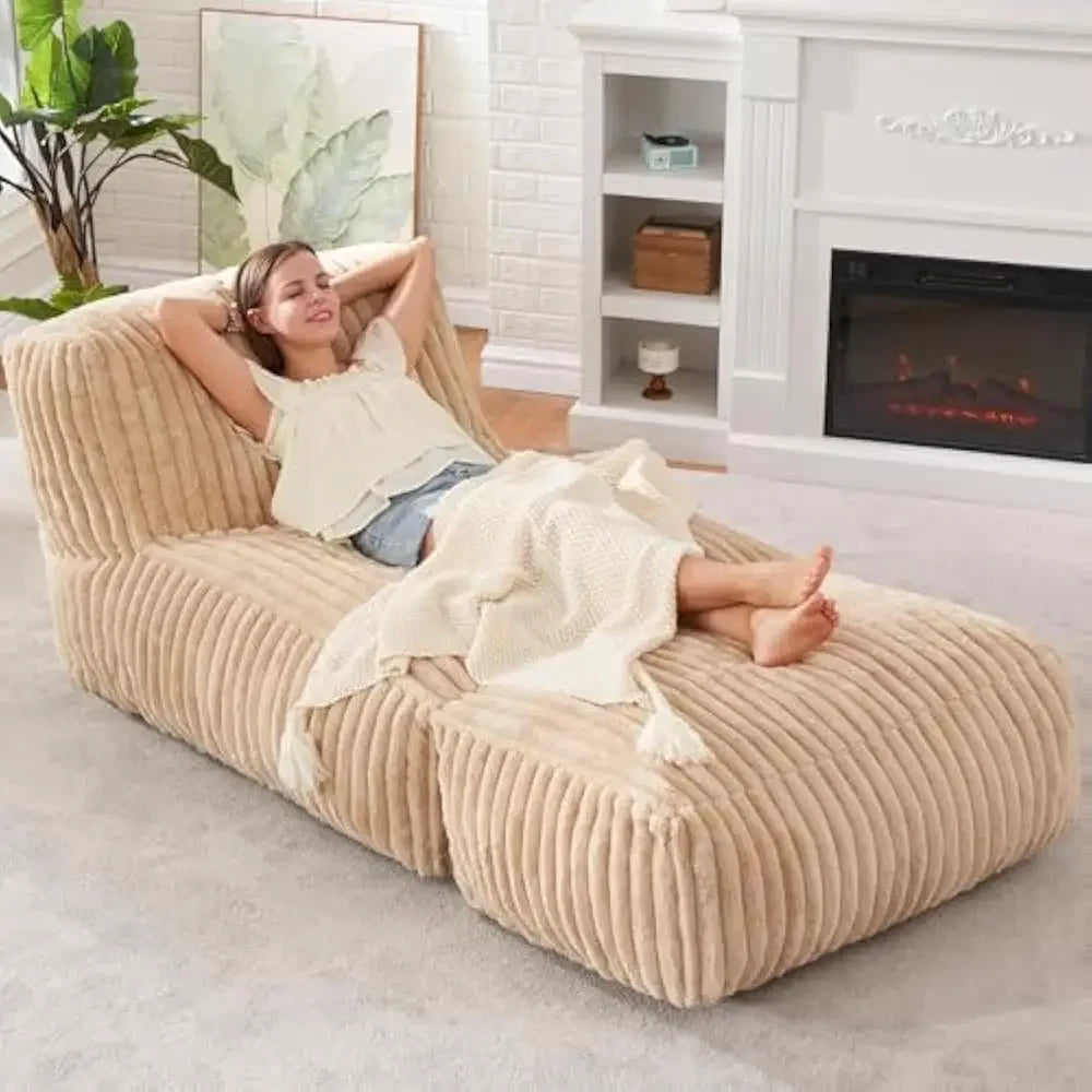 Ljustra Big Bean Bag Lounger Chair Sofa Memory Foam for Adults