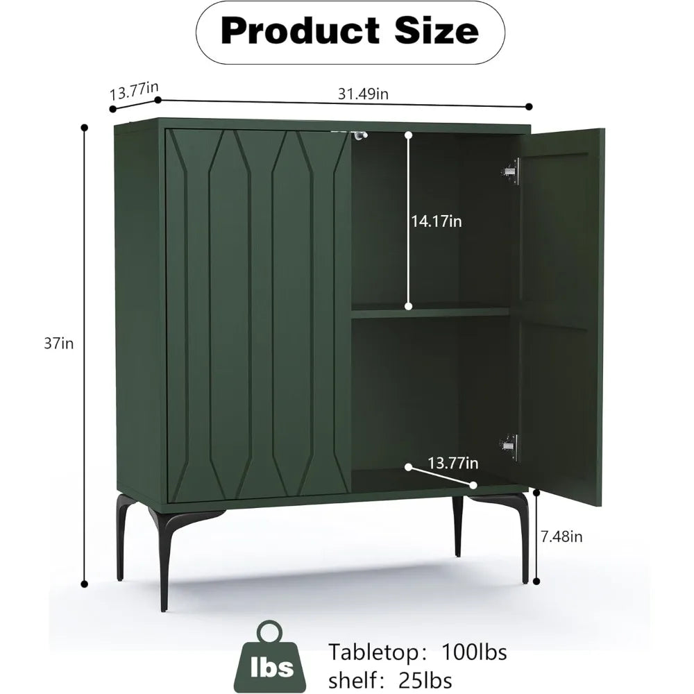 Accent Cabinet Buffet Storage 2 Doors Adjustable Shelf Modern Design