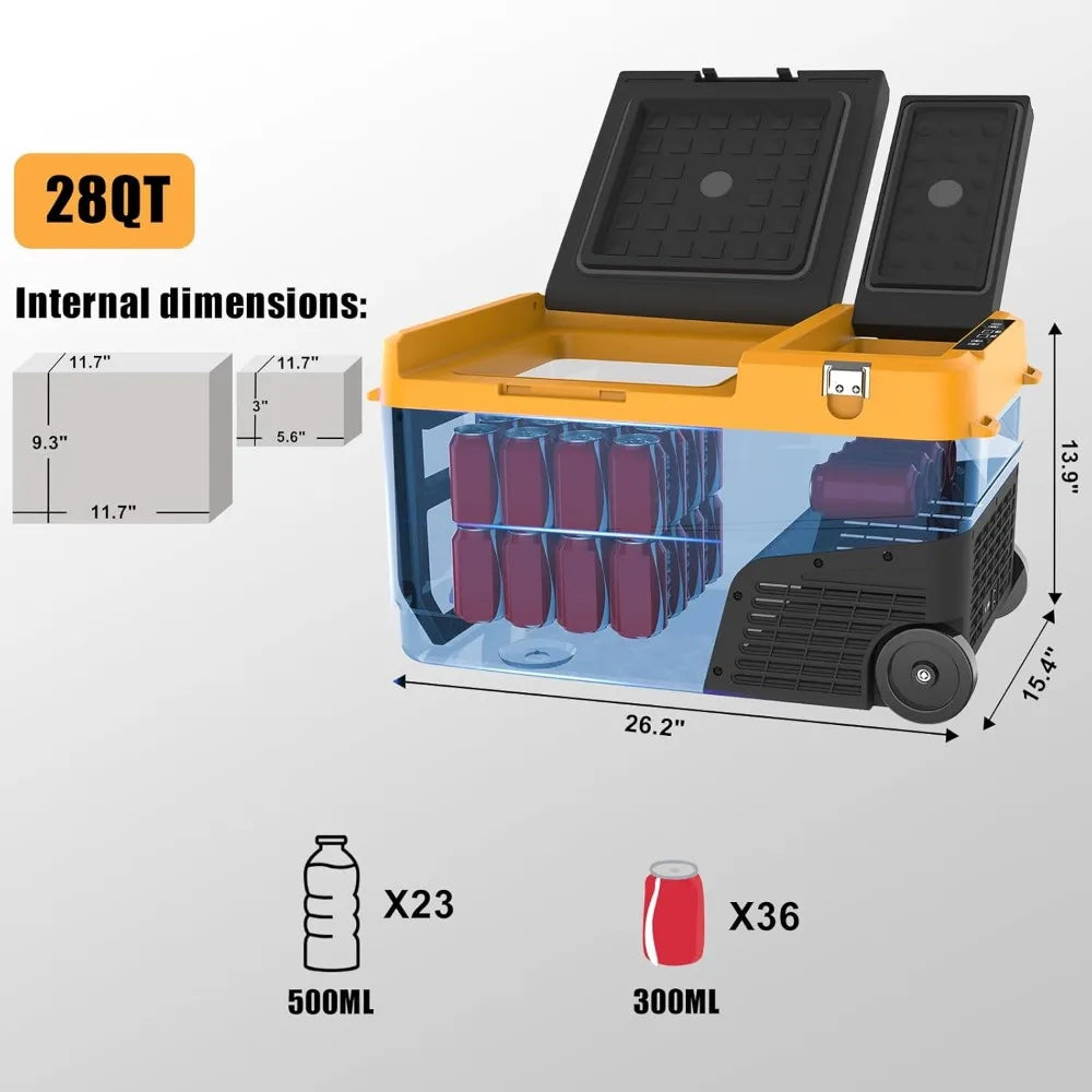 Portable 12V Car Refrigerator Electric Cooler Freezer 28 Quart