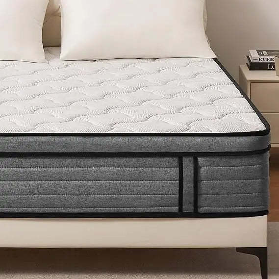 Ljustra Queen 12 Inch Hybrid Mattress Memory Foam Bed in a Box