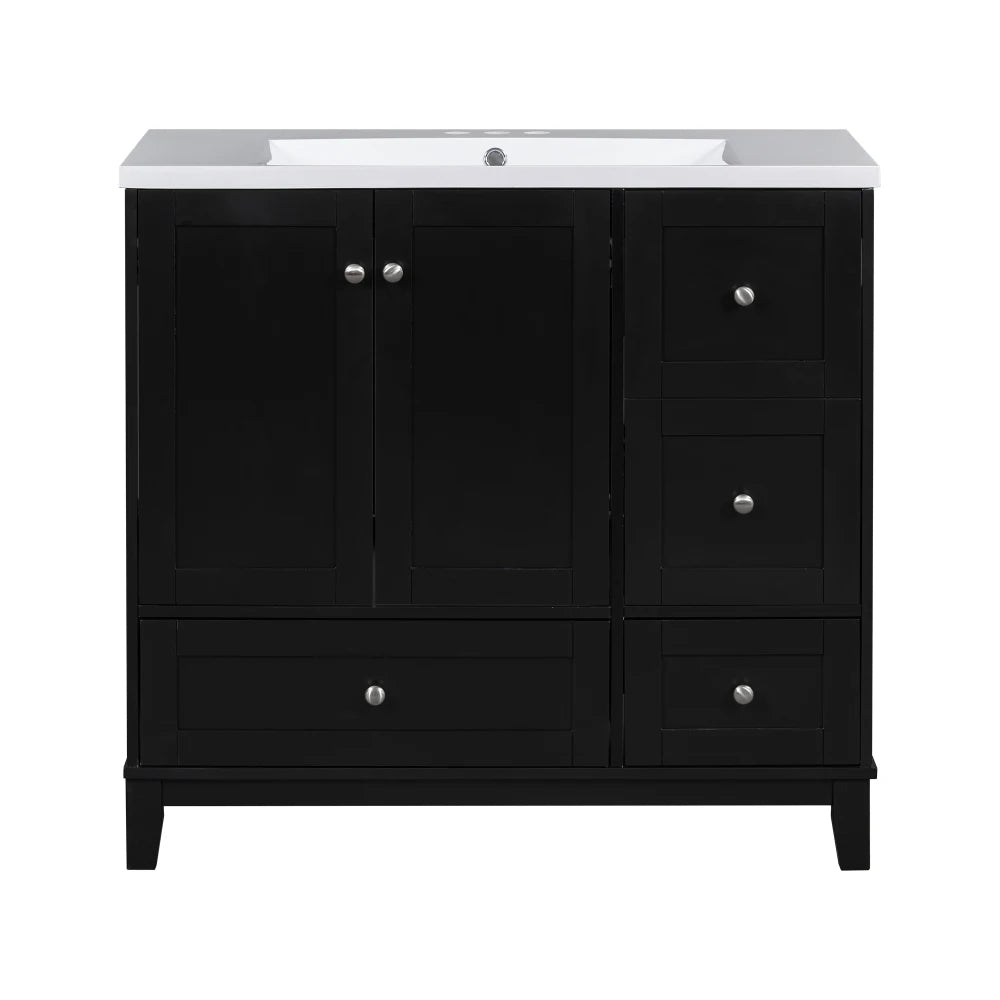 36 Inch Modern Bathroom Vanity with USB Charging and Ample Storage