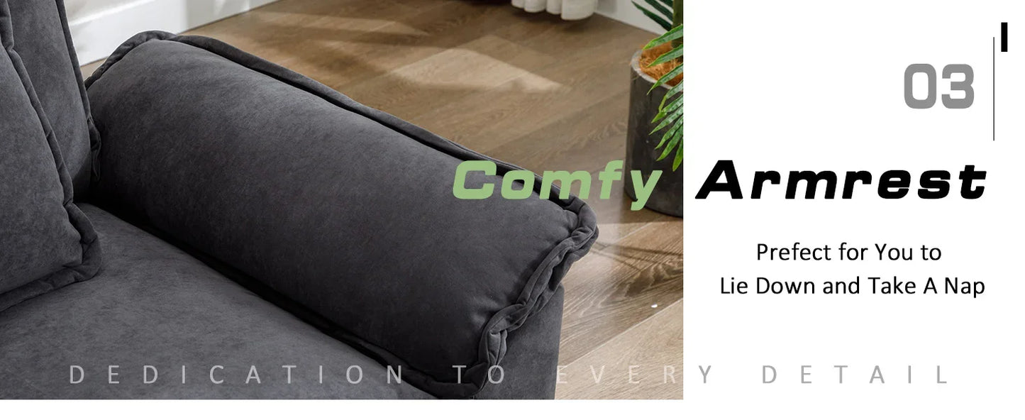 Ljustra Comfy Cloud Sectional Sofa with Pillows for Living Room