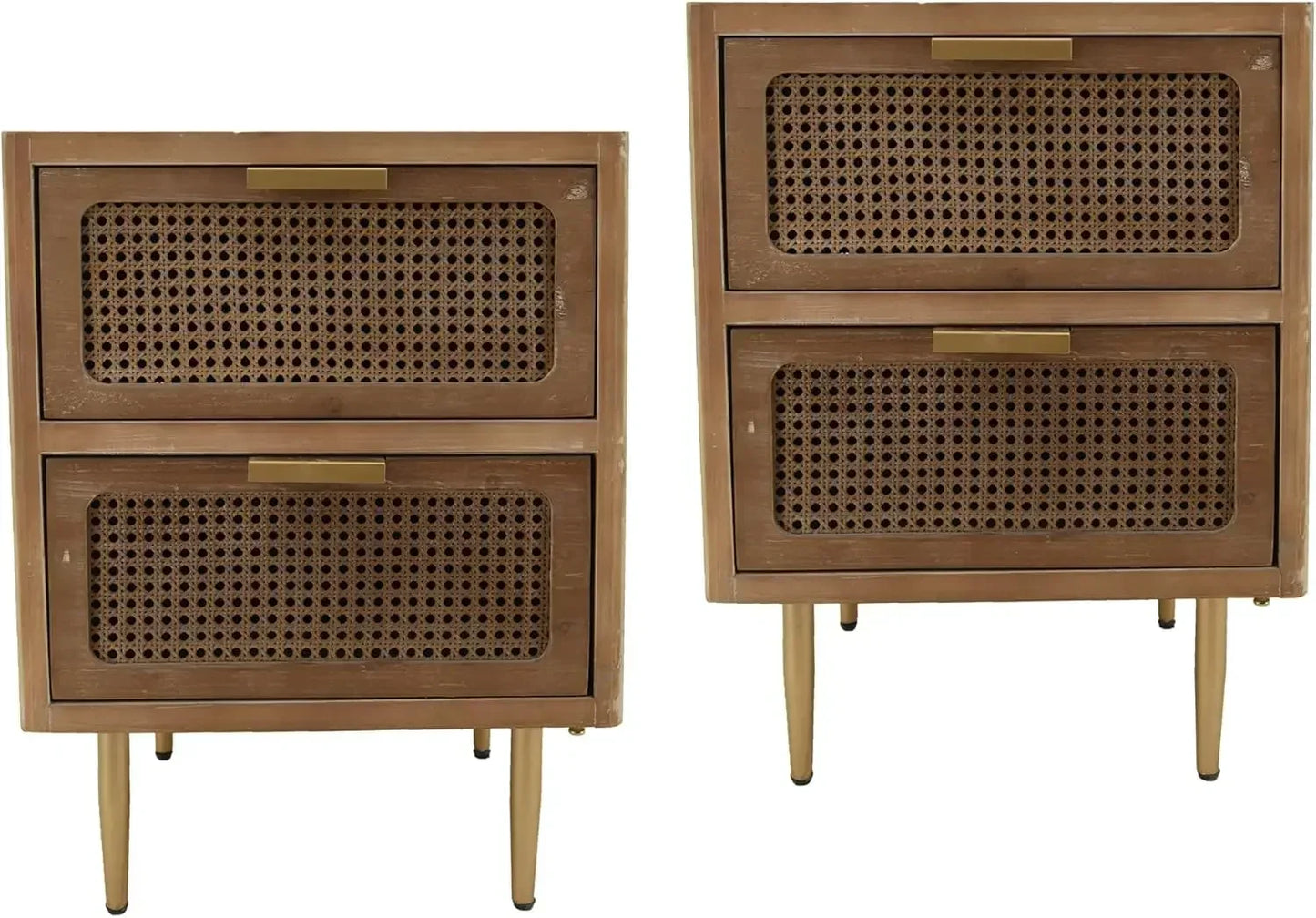 Rustic Farmhouse Nightstand Set of 2 Storage End Tables Industrial Accent