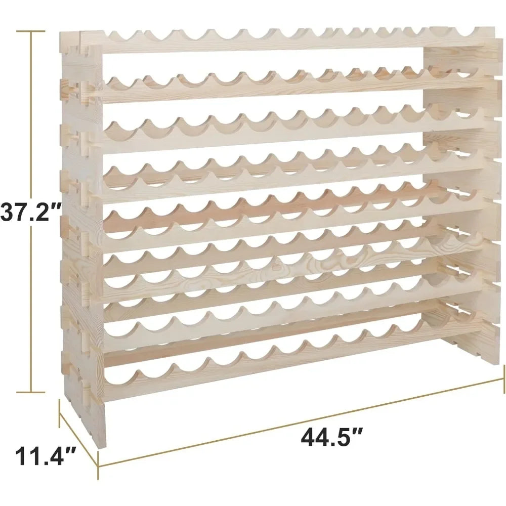 Stackable Modular Wooden Wine Rack Freestanding Wine Holder Display