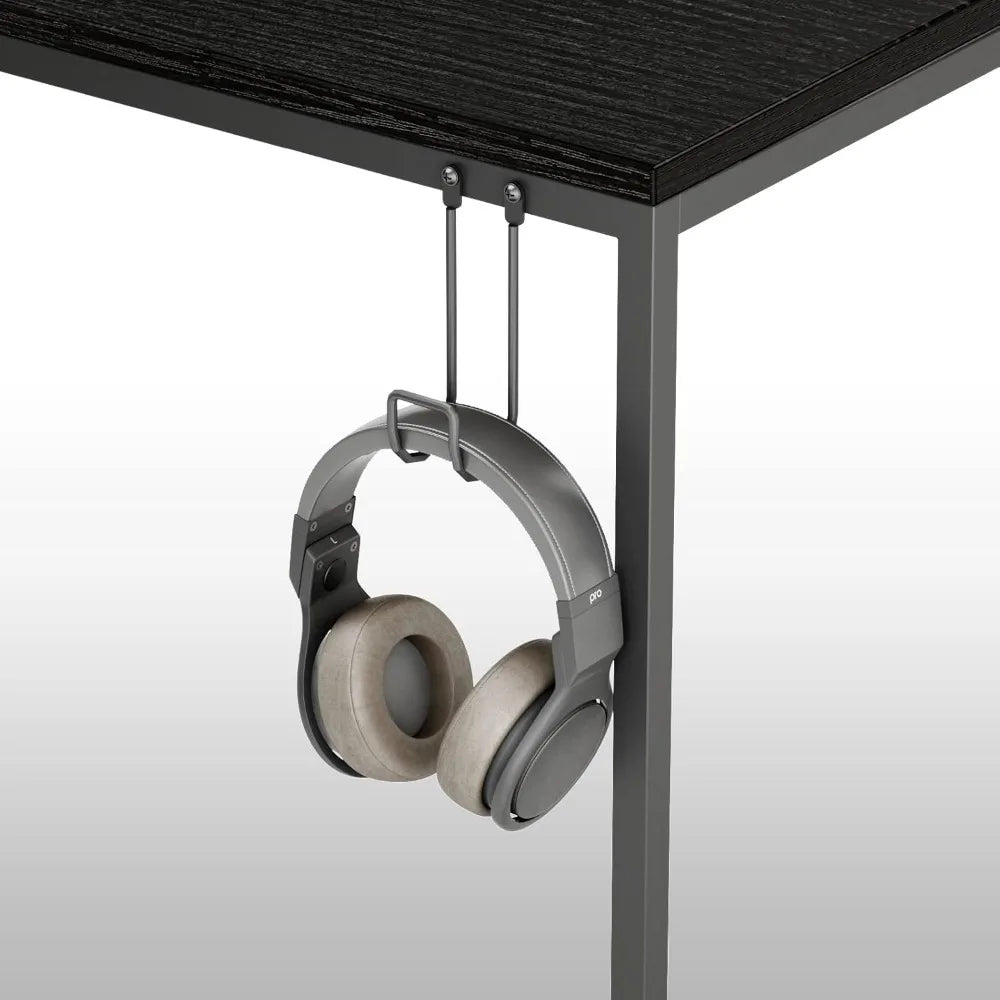 Ljustra 63 Inch Computer Desk with Adjustable Shelves for Home Office