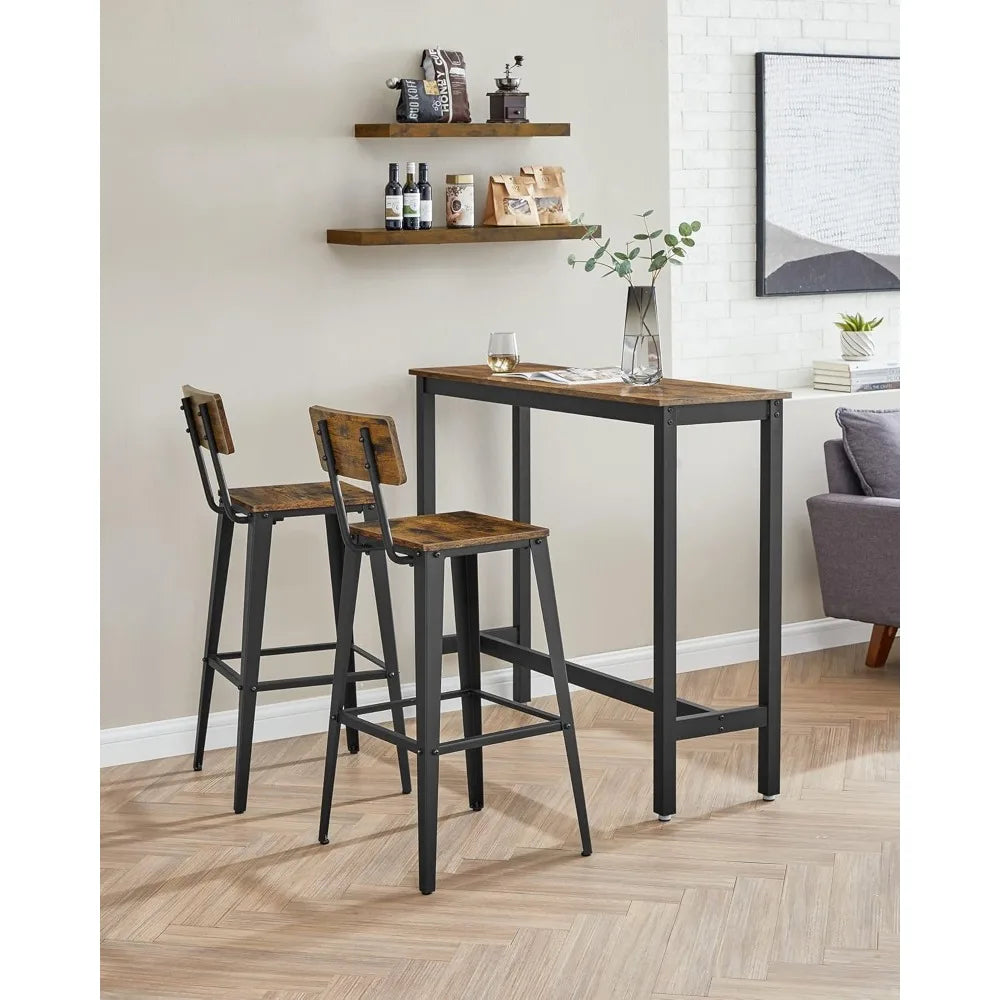 Set of 4 Bar Stools Industrial Bar Height Stools Kitchen Dining Chairs