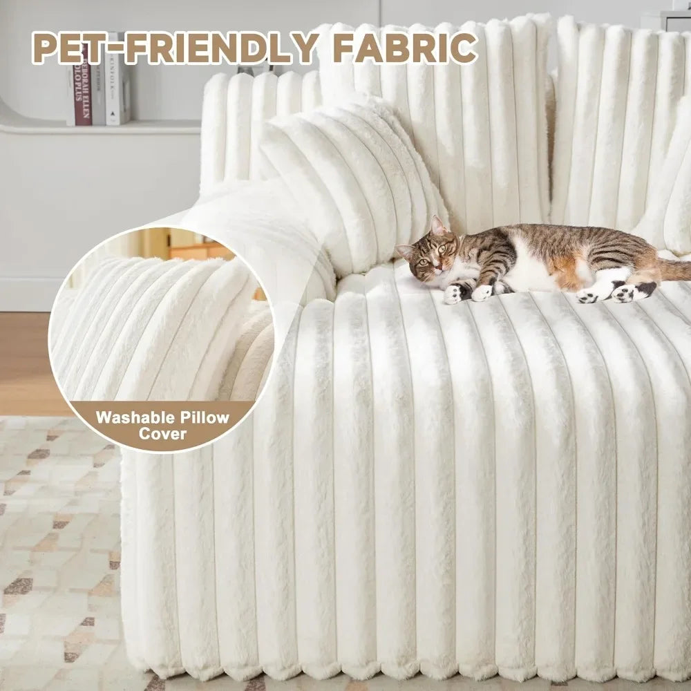 Ljustra 53.5 Inch Oversized Chaise Lounge Chair with 4 Pillows Indoor