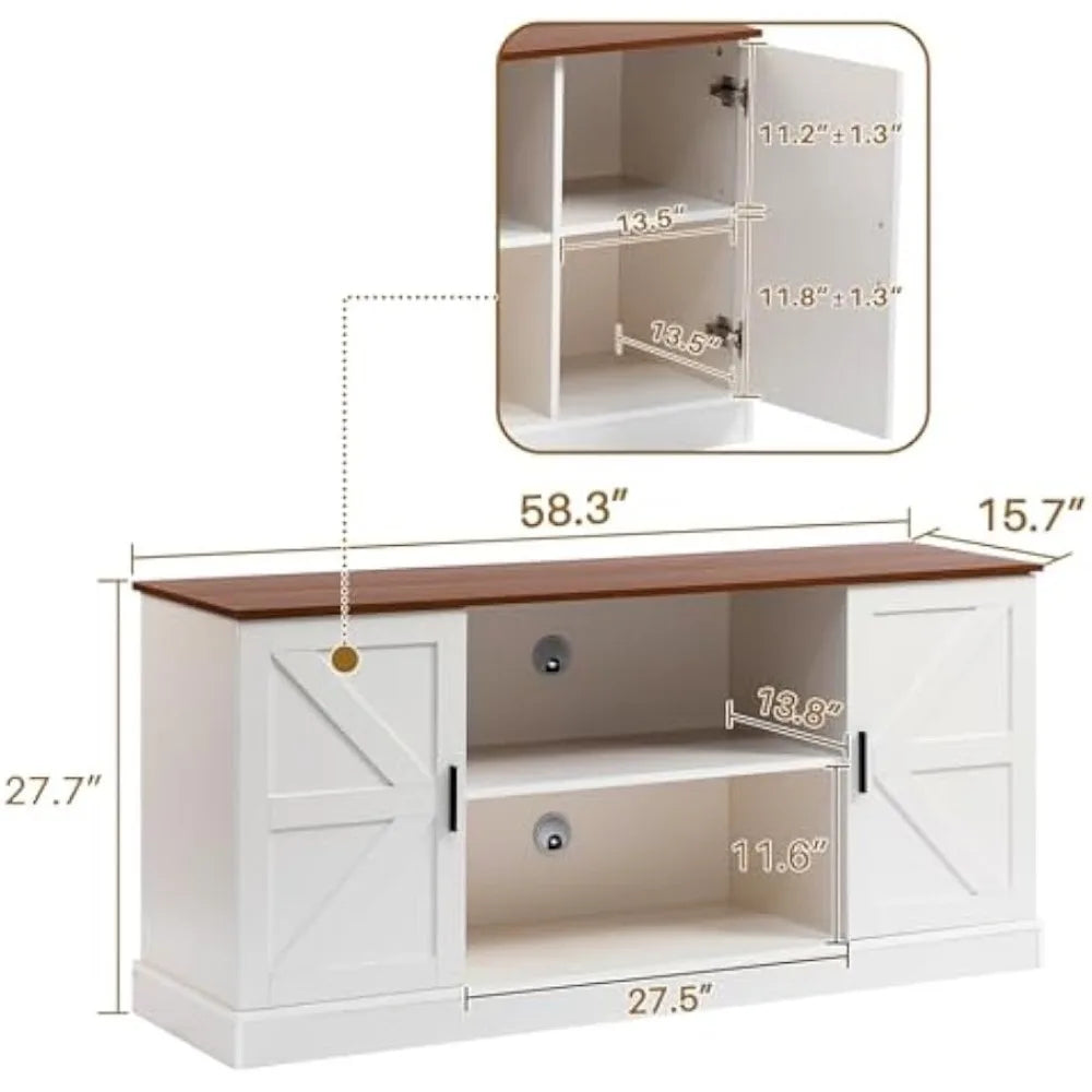 TV Stand for TVs up to 65” Modern Wood Entertainment Center with Storage