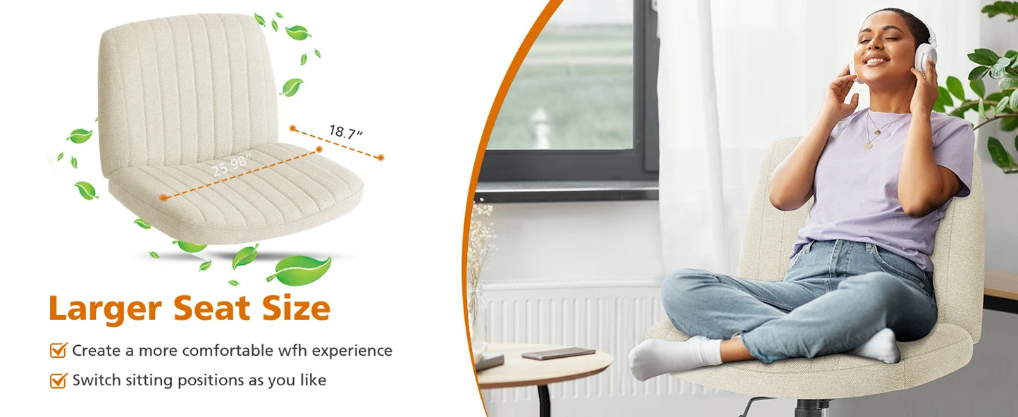 Ljustra Adjustable Swivel Rocking Chair Armless Office Gaming Chair