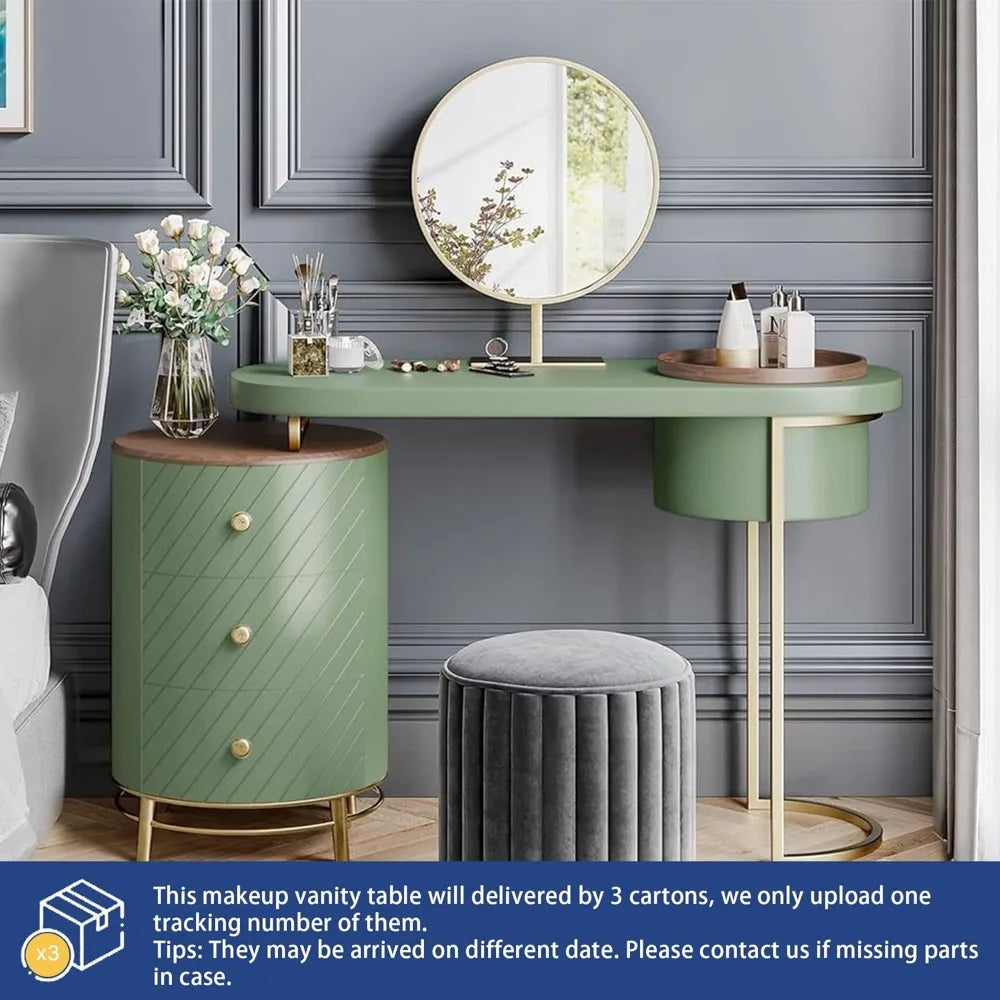 Luxury Vanity Makeup Desk with Mirror and Lights Modern Dressing Table 43"