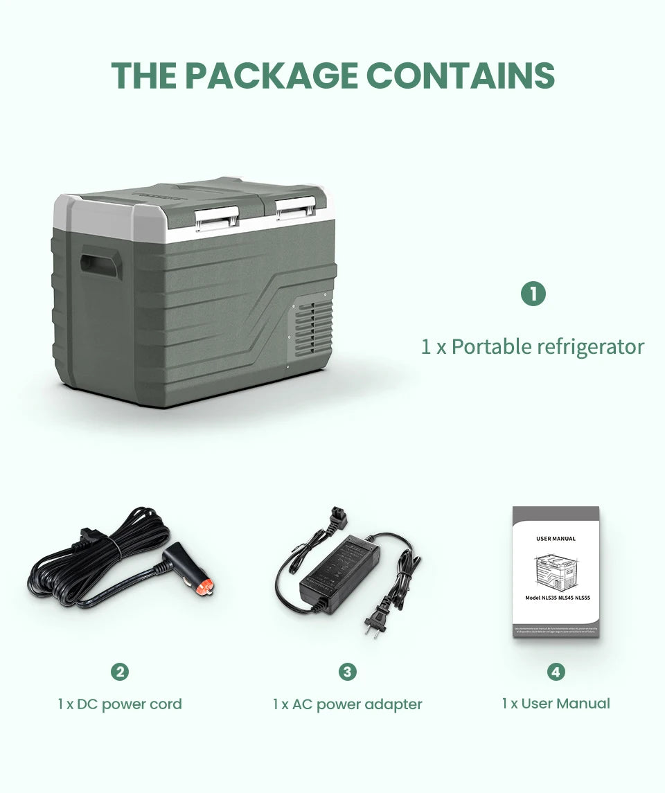 Ljustra Portable Car Refrigerator 12V Mini Freezer Camping Cooler 20L 30L 40L