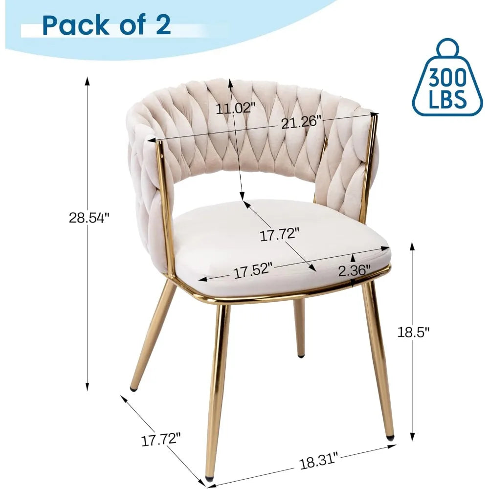 Modern Velvet Dining Chairs Set of 4 Upholstered Accent Chairs