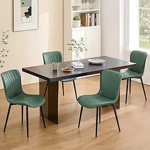 Modern Dining Chairs Set of 4 Upholstered Metal Legs Comfortable