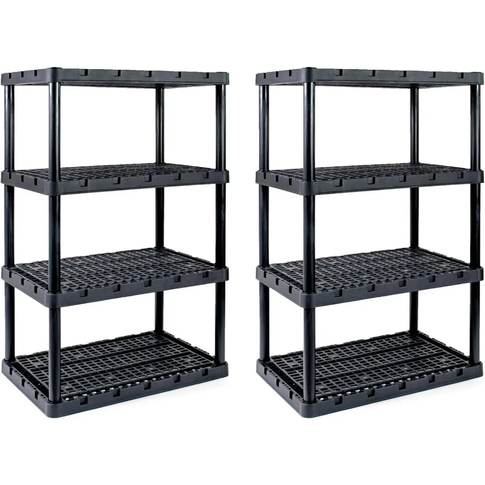 Heavy-Duty 2-Pack XL Storage Shelving 4 Shelves Ventilated Black
