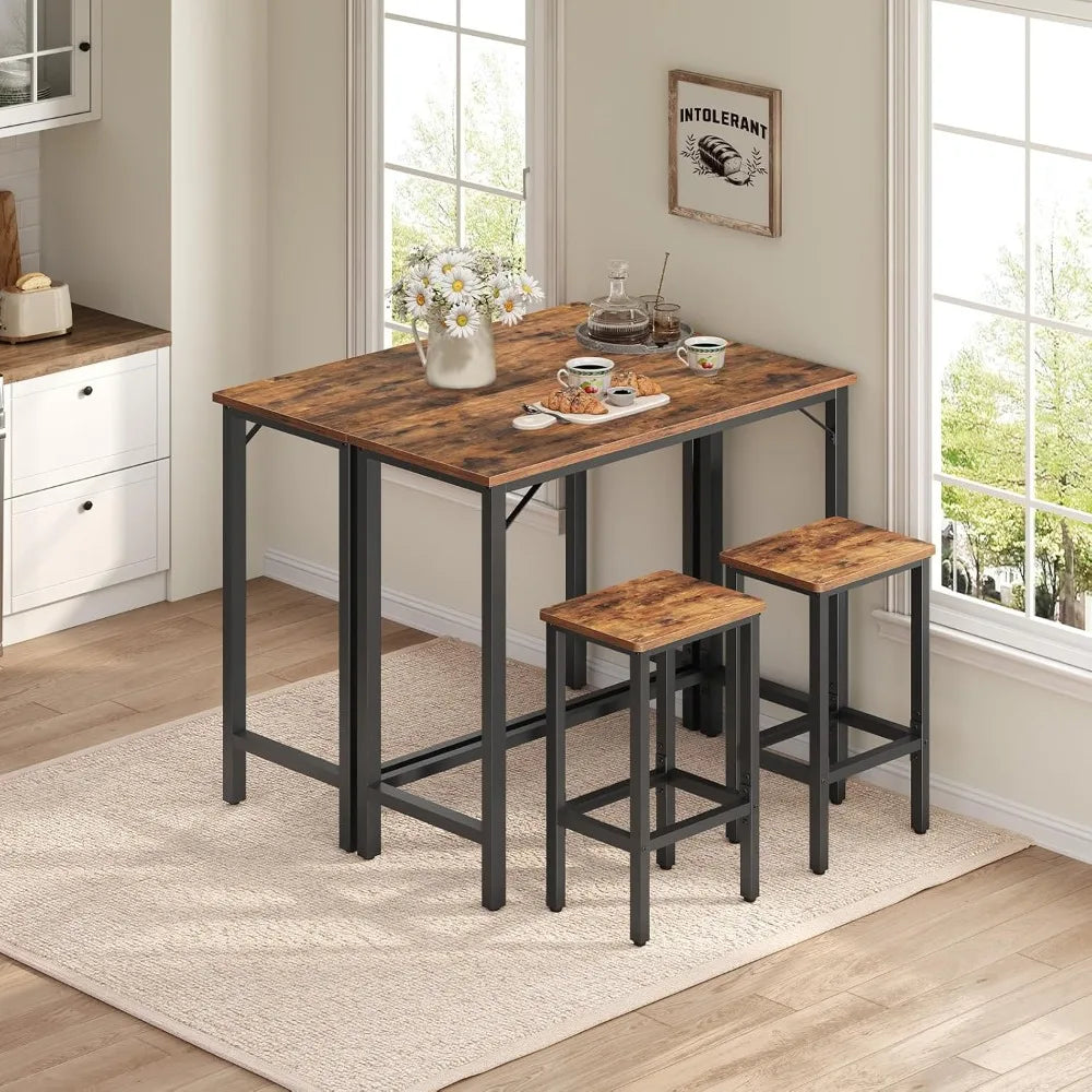 Narrow Pub Table for Dining Room Counter Bar Table Sturdy Metal Frame