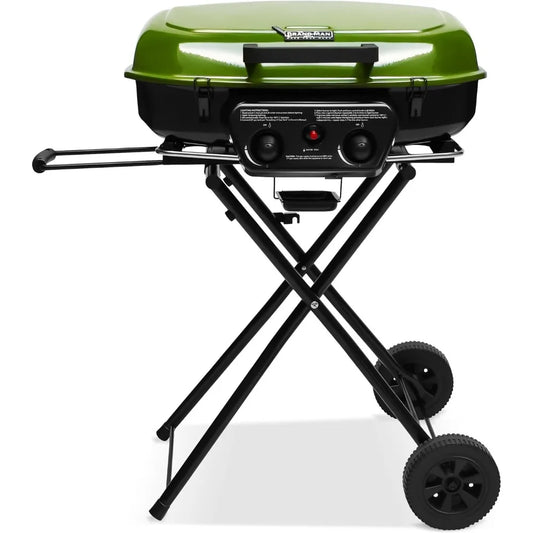 Portable Propane Gas Grill Folding Cart Push-Button Ignition Camping BBQ