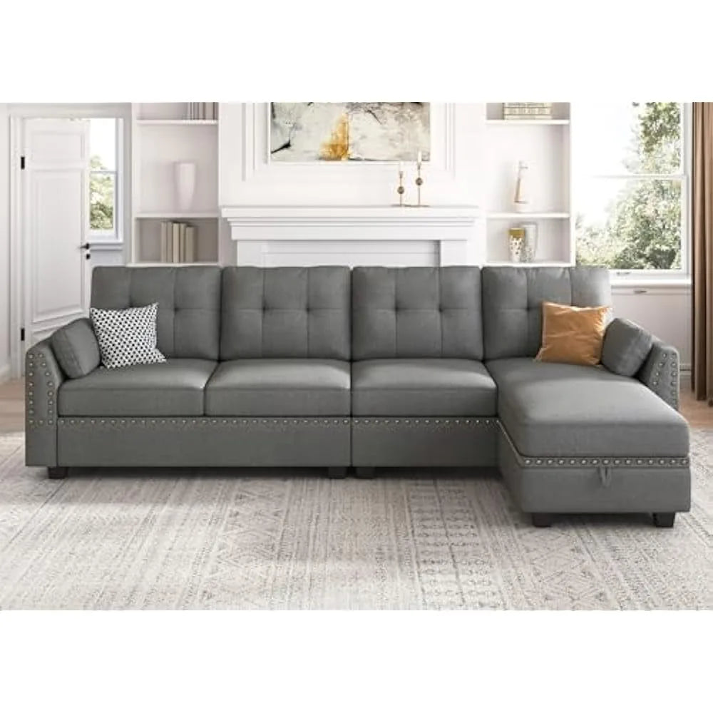 Ljustra Reversible L Shaped Sectional Sofa Couch for Small Spaces