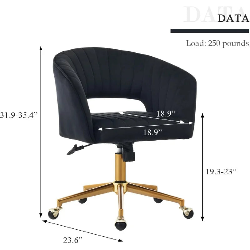 Modern Adjustable Office Desk Chair Swivel Vanity Chair with Wheels