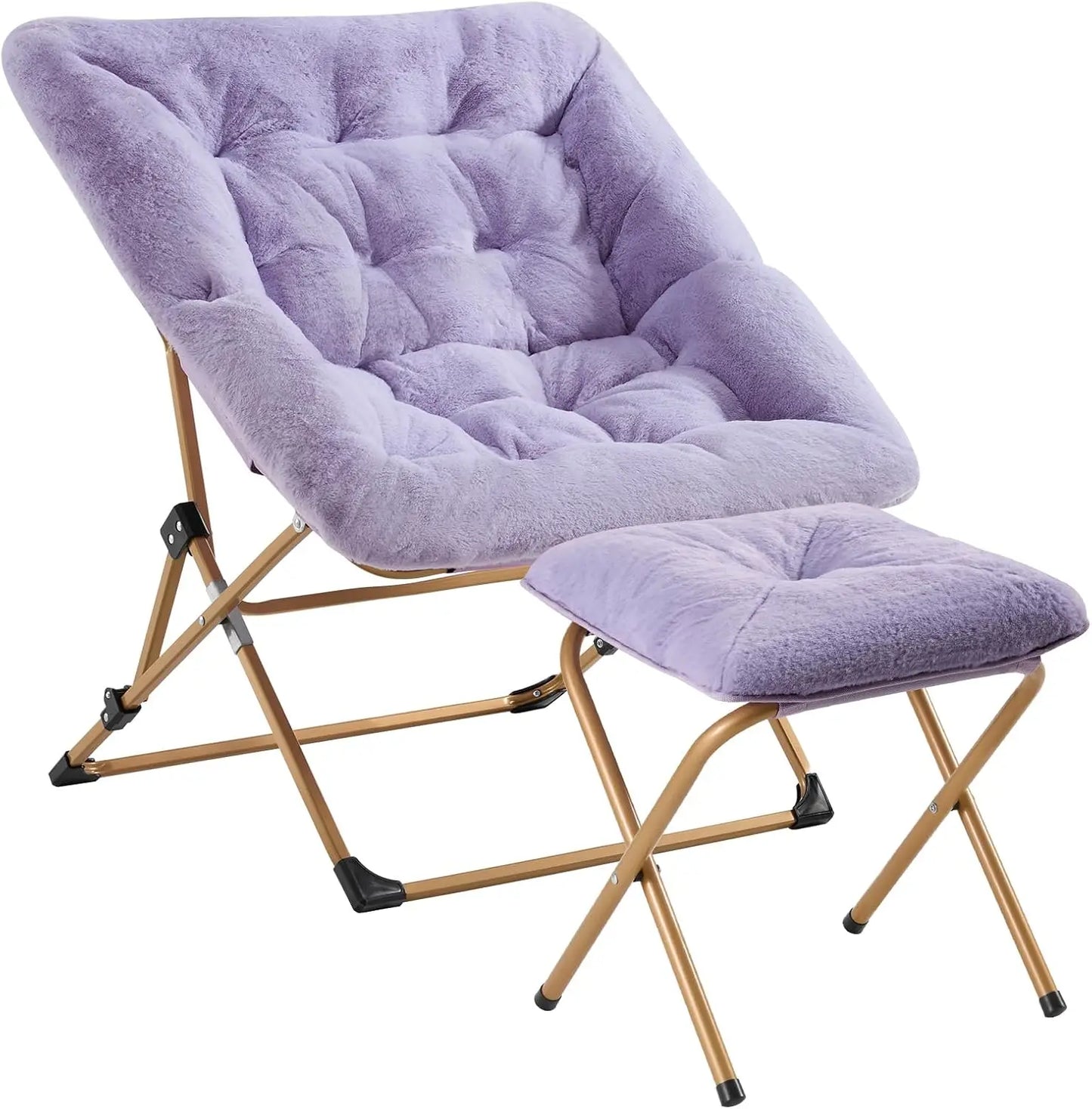 Comfy Faux Fur Folding Lounge Chair for Bedroom Living Room Dorms