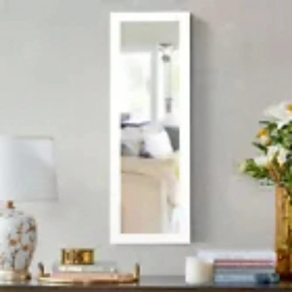 Lockable Mirror Jewelry Cabinet Armoire Organizer Wall Door Mounted LED