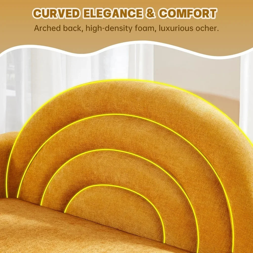 Ljustra 31.5" Chaise Lounge Chair Indoor Sofa Modern Linen Upholstered