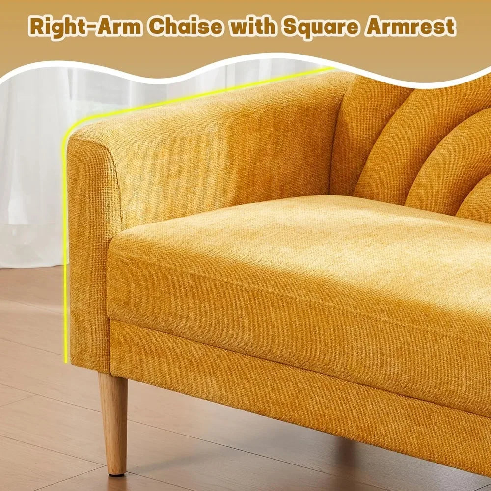 Ljustra 31.5" Chaise Lounge Chair Indoor Sofa Modern Linen Upholstered