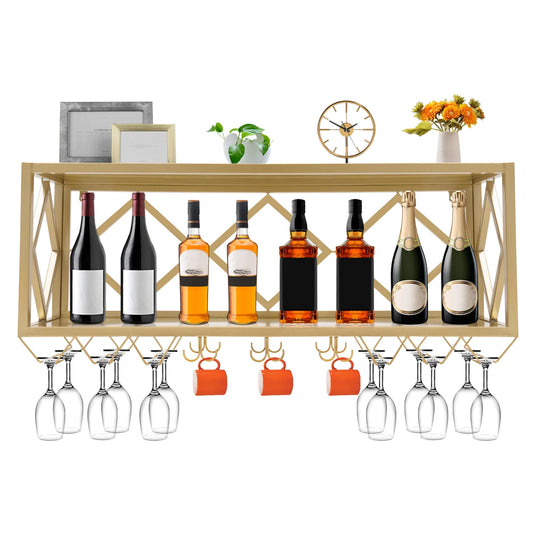 Sturdy Wall Mounted Wine Rack for Home Kitchen Commercial Use