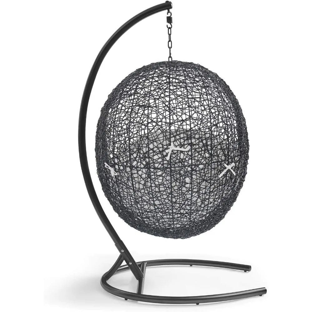 Ljustra Outdoor Patio Wicker Rattan Swing Chair with Stand