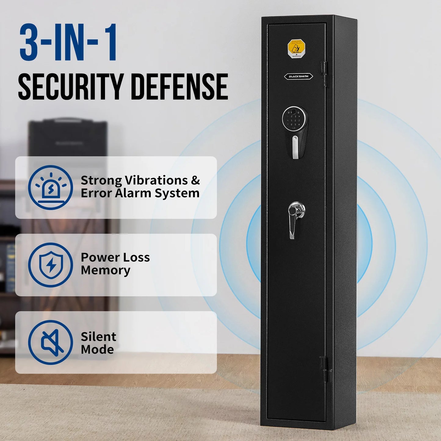 Biometric Fingerprint Gun Safe for 3 Rifles and Shotguns Cabinet