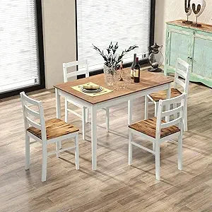 Ljustra Dining Table Set for 4 Modern Wood Kitchen Furniture Space-Saving