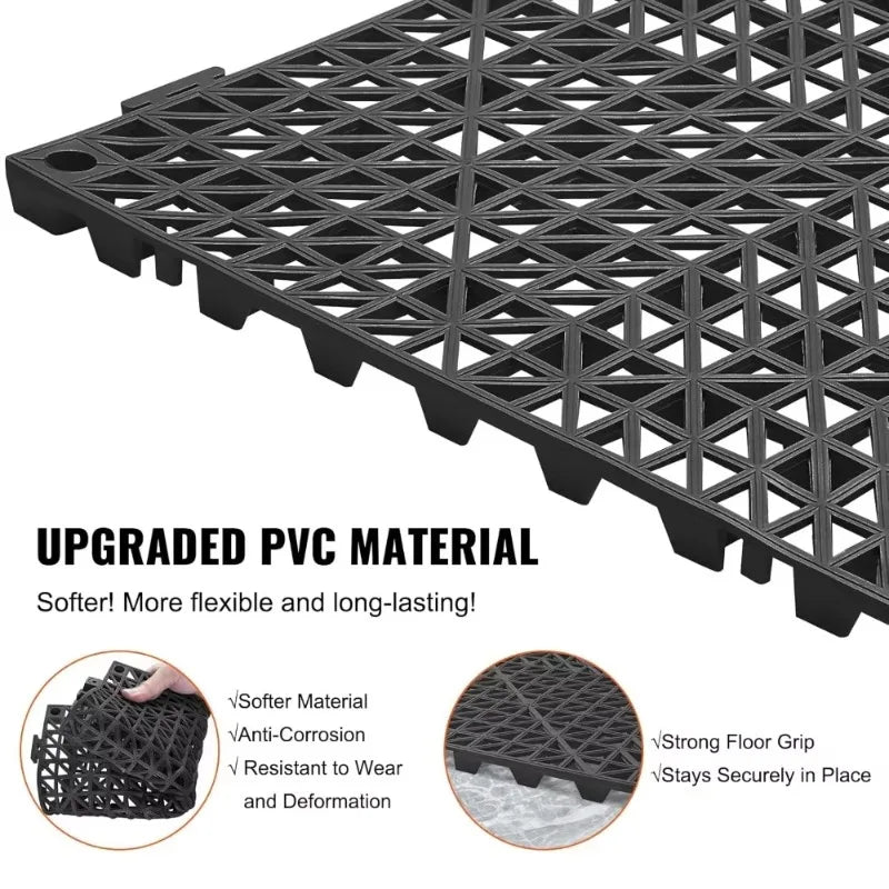 Interlocking Tile 50PCS Non-Slip Drainage Mat for Bathroom Kitchen Pool