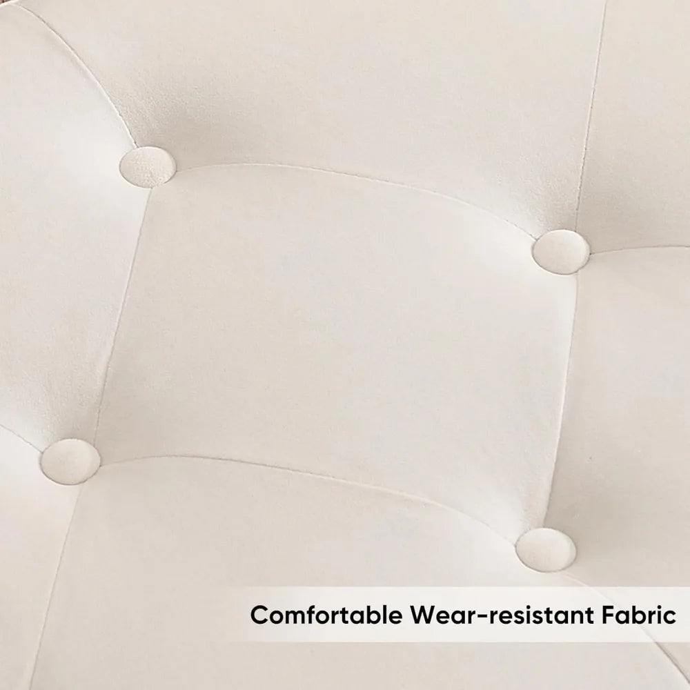 65 Inch Storage Ottoman Bench Tufted Upholstered End of Bed Furniture