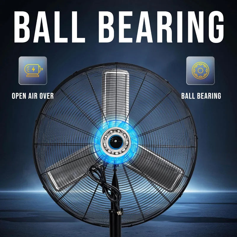 Tornado 30 Inch High Velocity Non-Oscillating Metal Pedestal Fan