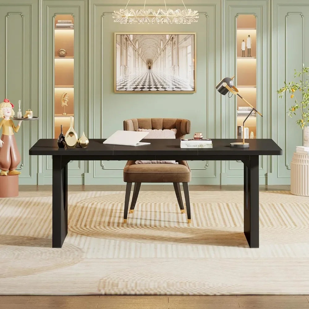 Modern Executive Desk 70.9 Inch Large Office Computer Workstation Table