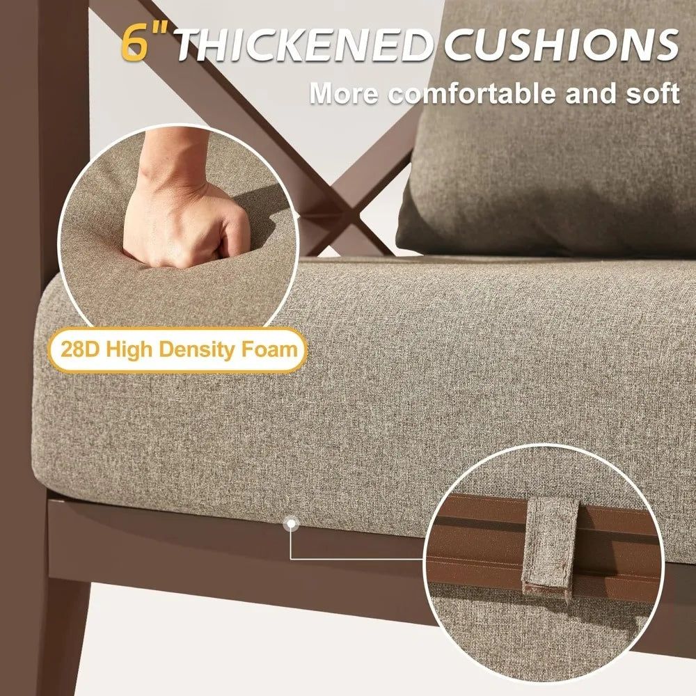 Ljustra Outdoor Aluminum Patio Furniture Set 4-Seater Sofa Coffee Table