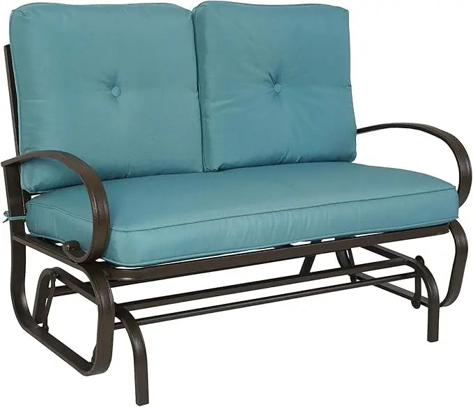 Cozy Patio Glider Bench Outdoor Rocking Loveseat Cushioned Seats