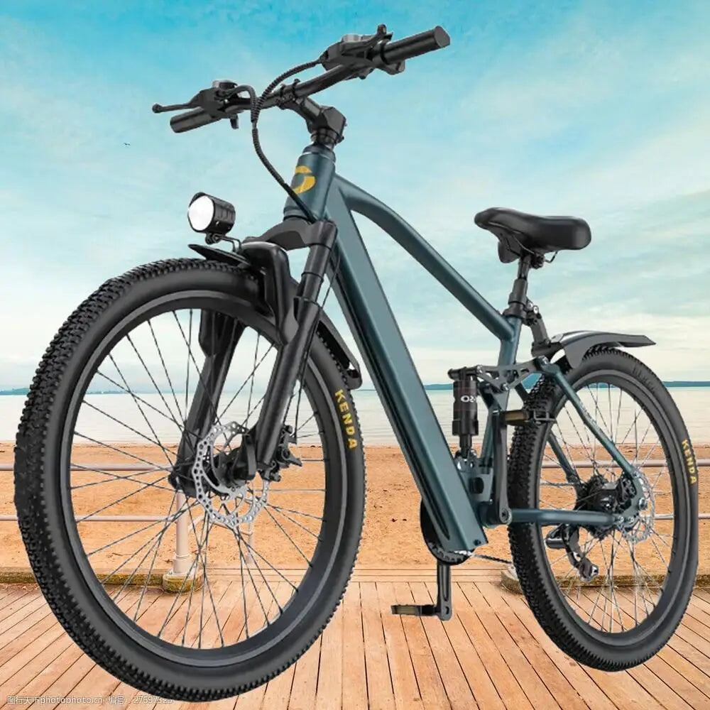 Commuter Electric Mountain Bike 30-Mile Range 500W Motor 19 MPH