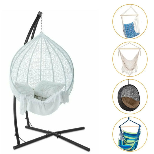 C-Type X-Type Hammock Chair Stand Solid Steel Frame Adjustable 210cm