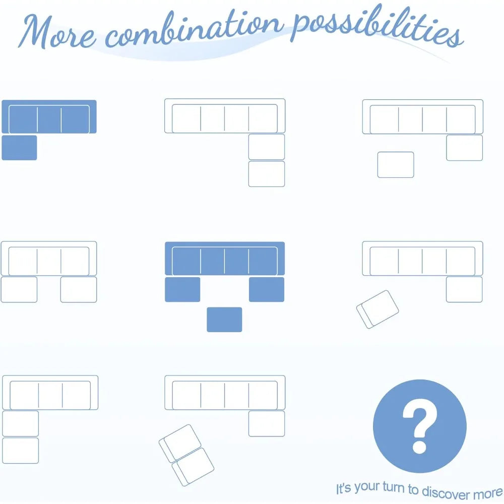 Modular Sectional Sofa Deep Seating Storage Memory Foam 3-Seater Cloud