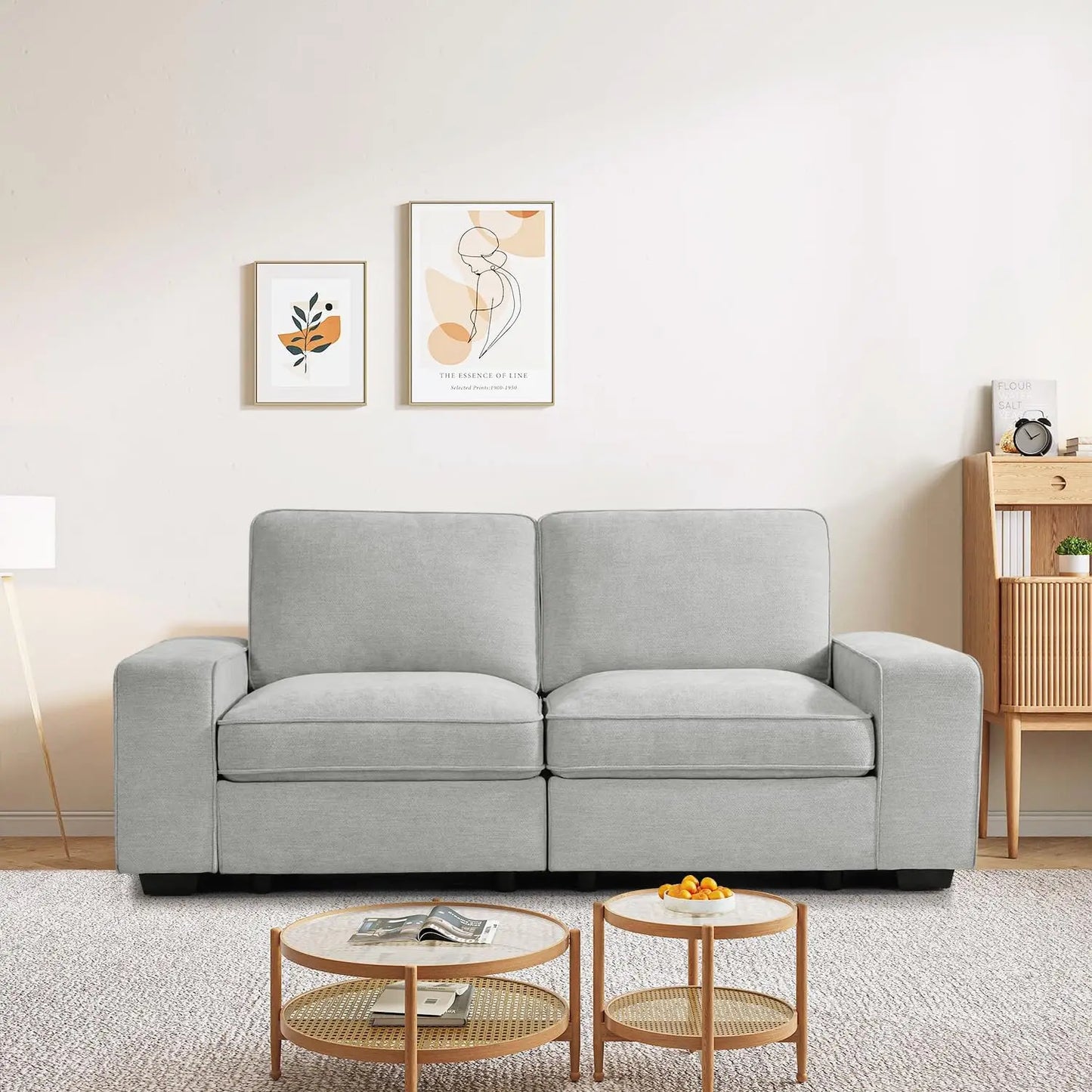 Ljustra 88" Modern Loveseat Sofa 3 Seater Couch Washable Cushion Covers