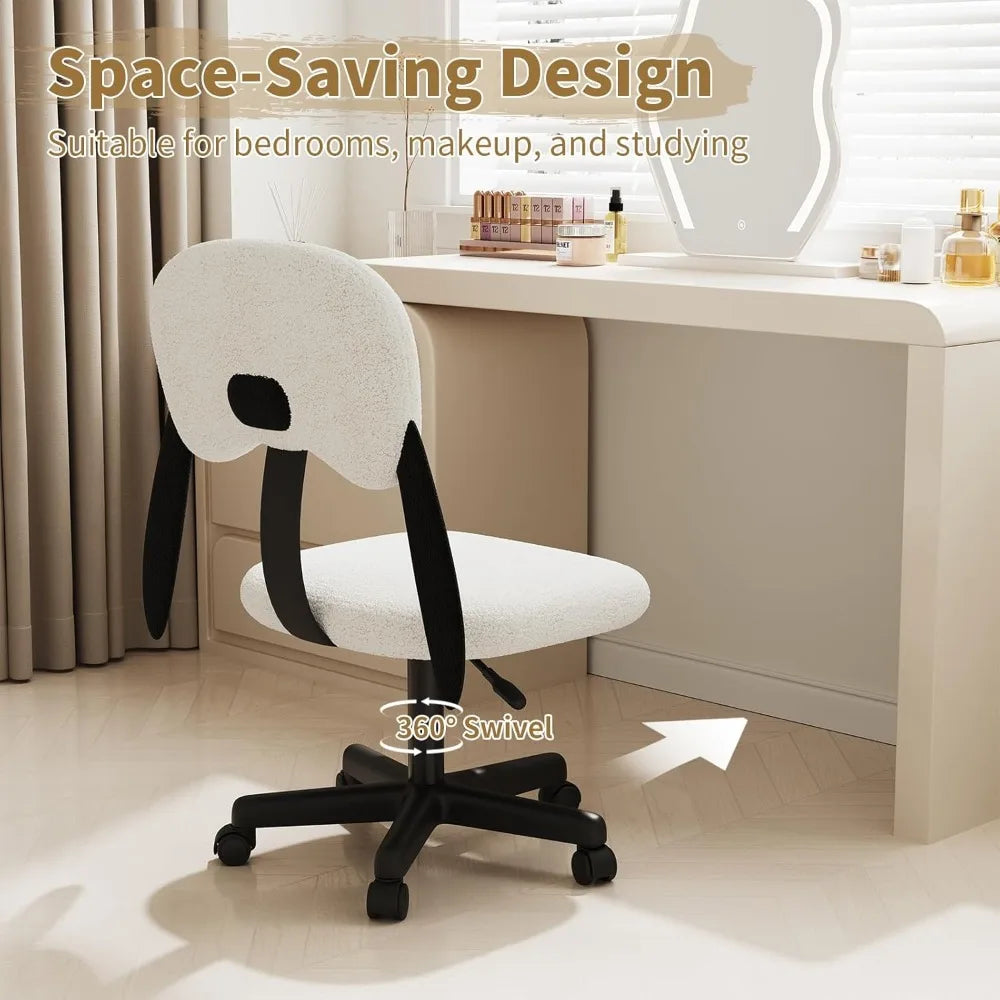 Kids Desk Chair Adjustable Swivel Wheels Puppy Shaped Back Cute Girls